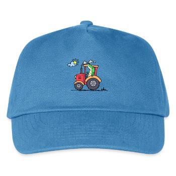 Traktor Kraftfahrzeug Landmaschinen Landwirtschaft - Kinder Basecap - Pfauenblau - Vorne