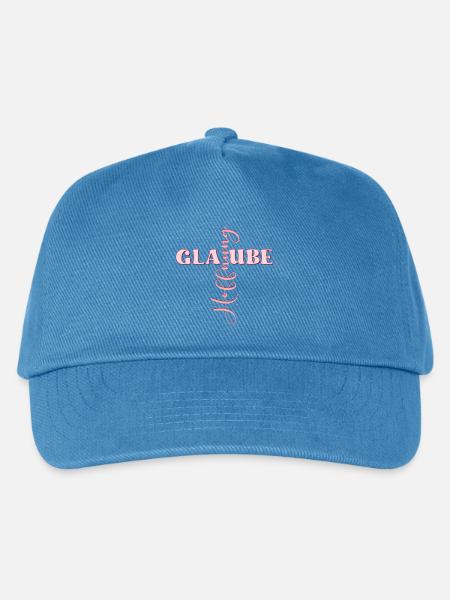 Christliches Kreuz - Hoffnung Glaube - Kinder Basecap - Pfauenblau