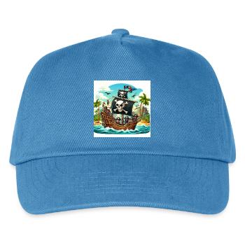Piratenschiff auf hoher See - Kinder Basecap - Pfauenblau - Vorne