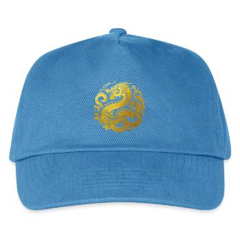 Chinesisches Drachen-Tattoo - Kinder Basecap - Pfauenblau - Vorne