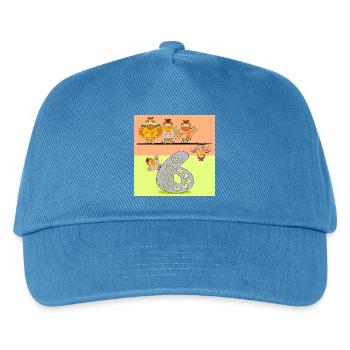 6. Geburtstag - Sechsjähriger - Hühnerstall - Kinder Basecap - Pfauenblau - Vorne
