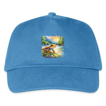 Niedlicher junger Feuersalamander - Kinder Basecap - Pfauenblau - Vorne