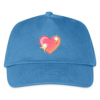 Sparkling Heart Emblem Design - Kids’ Baseball Cap - peacock-blue - Front