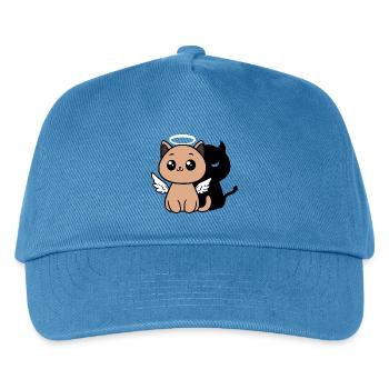 Angel Cat with a Devil Shadow - Kids’ Baseball Cap - peacock-blue - Front