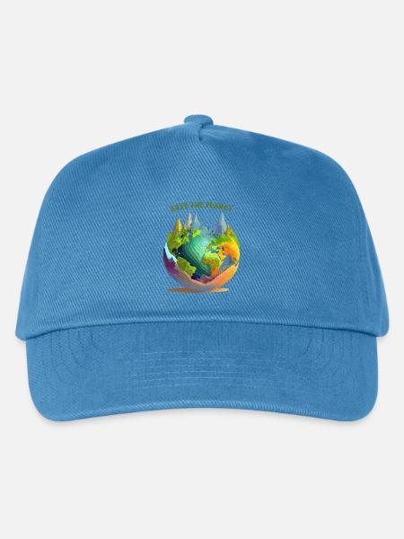 Rette den Planeten - Kinder Basecap - Pfauenblau