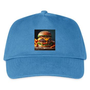 Full Burger - Kids’ Baseball Cap - peacock-blue - Front