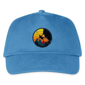 Climber at Sunset Badge - Kids’ Baseball Cap - peacock-blue - Front