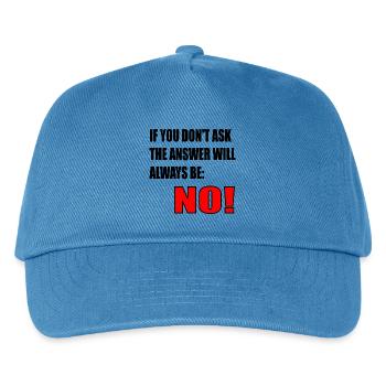 MUT ZITAT - ANTWORT NEIN - Kinder Basecap - Pfauenblau - Vorne