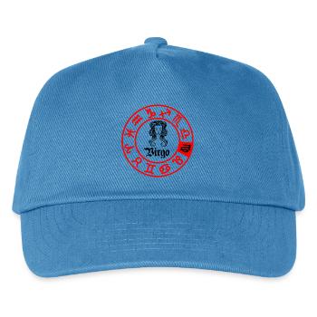 Douze signes du zodiaque signe Vierge Vierge - Casquette de baseball Enfant - bleu paon - Devant