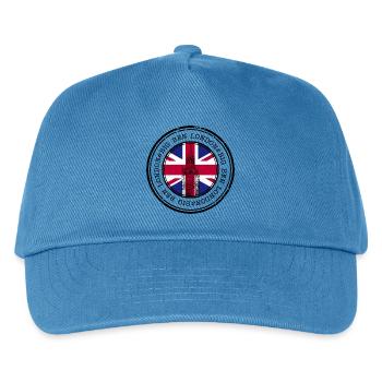 Union Jack Big Ben Stempel - Kinder Basecap - Pfauenblau - Vorne