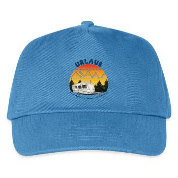 Urlaub gemeinsam im Wohnwagen - Kinder Basecap - Pfauenblau - Vorne