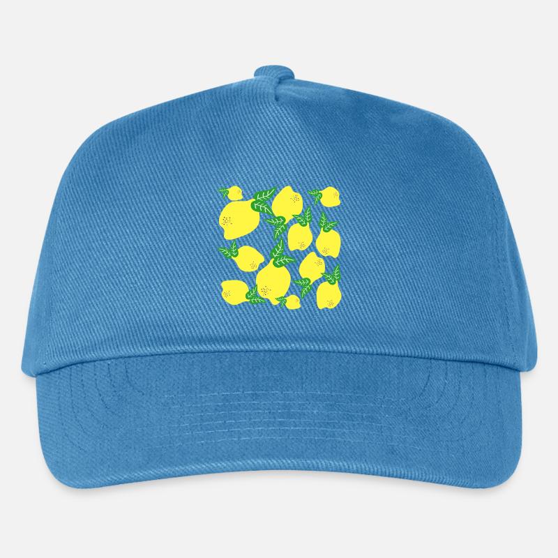 Zitronen Muster - Kinder Basecap - Pfauenblau