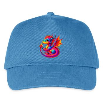 Drache - Kinder Basecap - Pfauenblau - Vorne