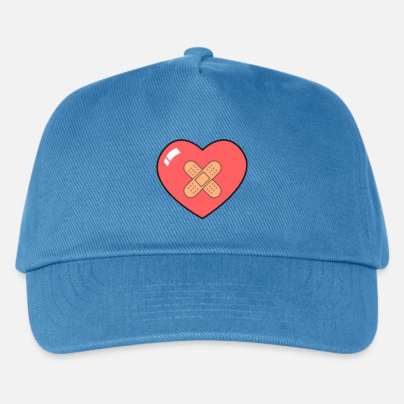 Herz mit Pflaster - Kinder Basecap - Pfauenblau