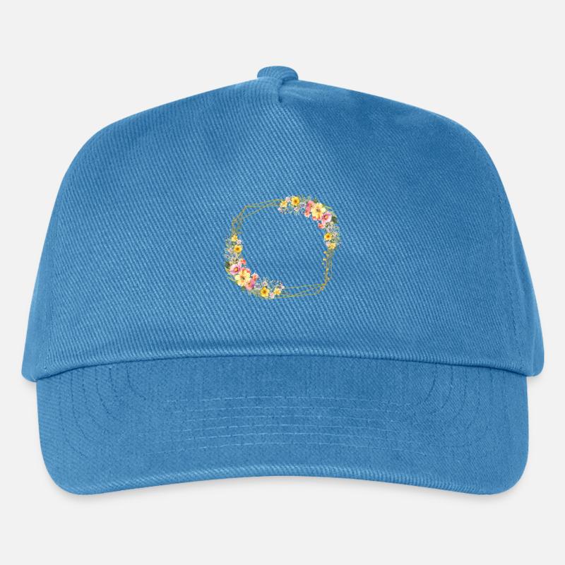 Floral, bunt, geometrisch, personalisierbar - Kinder Basecap - Pfauenblau