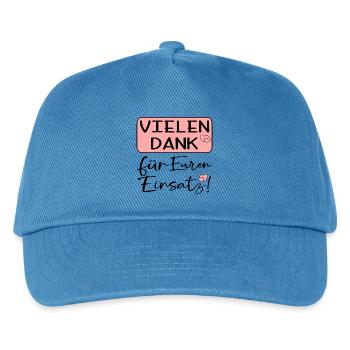 Dankeschöngeschenke Vielen Dank für Euren Einsatz - Kinder Basecap - Pfauenblau - Vorne