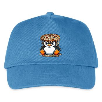 Cute Penguin Chef Cartoon Pizza Clumsy - Kids’ Baseball Cap - peacock-blue - Front