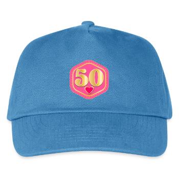 50th Birthday - FIFTY - Kids’ Baseball Cap - peacock-blue - Front