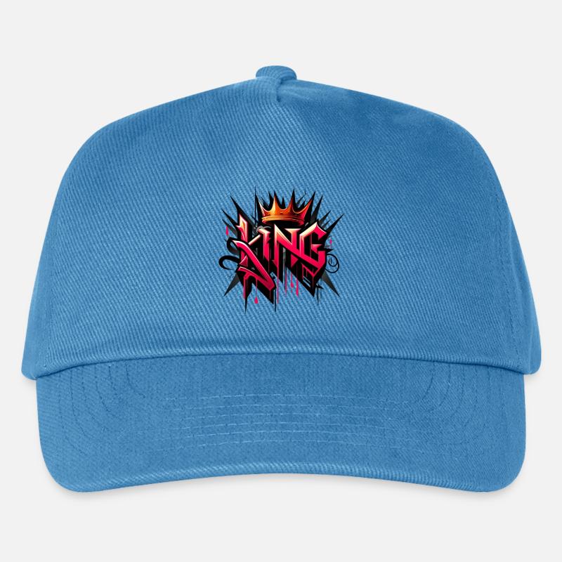 König Graffiti-Krone - Kinder Basecap - Pfauenblau