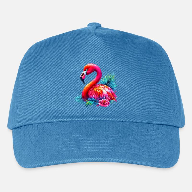 Flamingo - Kinder Basecap - Pfauenblau