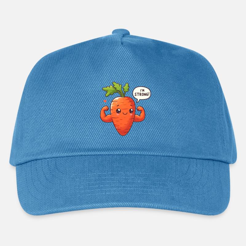 Kawaii-Karottenmuskel - Kinder Basecap - Pfauenblau