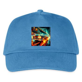 Oldtimer Elektroauto - Kinder Basecap - Pfauenblau - Vorne