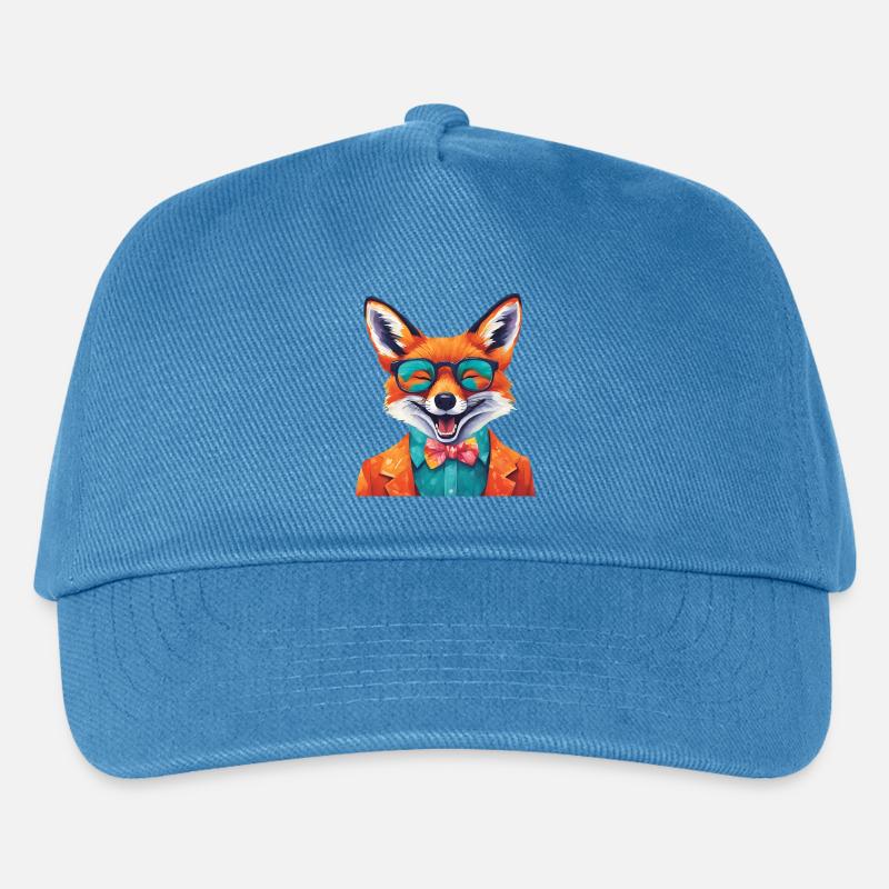 Lebendiger Fuchs in stilvoller Kleidung - Kinder Basecap - Pfauenblau