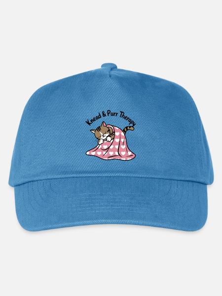 Schnurrendes Nickerchen Unter Herz Decke - Kinder Basecap - Pfauenblau