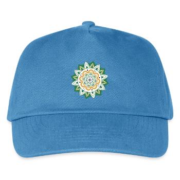orientalisches Muster Marokko grün orange - Kinder Basecap - Pfauenblau - Vorne