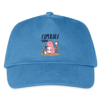 Entspanntes Capybara mit Freunden - Kinder Basecap - Pfauenblau - Vorne