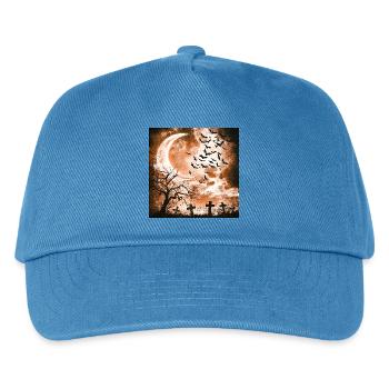 Mondnacht mit Fledermäusen und Gräbern - Kinder Basecap - Pfauenblau - Vorne