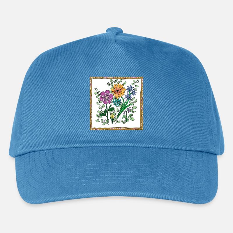 Blumen, Blüten und Pflanzen - Kinder Basecap - Pfauenblau