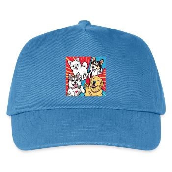 Playtime - Golden Retriever , Husky , Pomeranian - Kids’ Baseball Cap - peacock-blue - Front