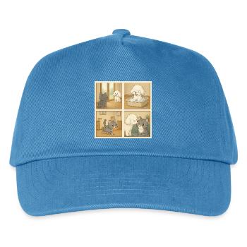 Adorable scene with dogs and cats at home - Kids’ Baseball Cap - peacock-blue - Front