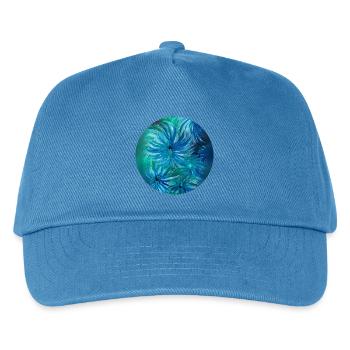 Sommerfarben- handgemalt von Martina Eßer - Kinder Basecap - Pfauenblau - Vorne