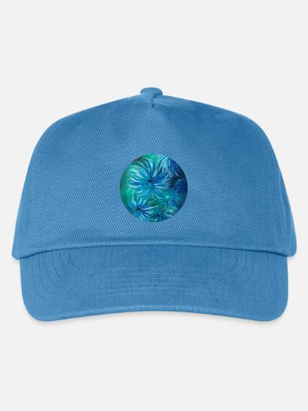 Sommerfarben- handgemalt von Martina Eßer - Kinder Basecap - Pfauenblau