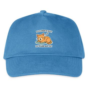 Snoring Cat — Funny Sleep Motif - Kids’ Baseball Cap - peacock-blue - Front