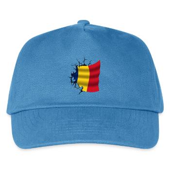 Flagge von Rumänien - Rumänien - Flagge Broken Design - Kinder Basecap - Pfauenblau - Vorne