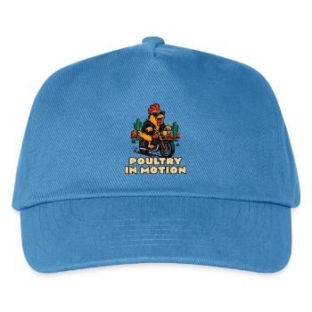 Poultry in Motion: Chicken biker - Kids’ Baseball Cap - peacock-blue - Front