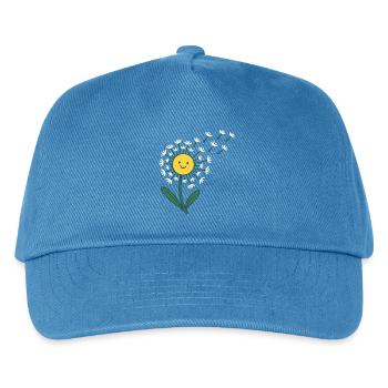 Smiling sun with rays of flowers - Kids’ Baseball Cap - peacock-blue - Front