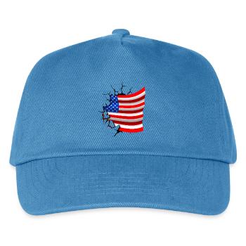 Flag of the United States - USA - Flag Broken Desi - Kids’ Baseball Cap - peacock-blue - Front