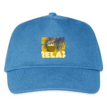 Entspannte, sommerliche, komische Cocktail-Atmosphäre - Kinder Basecap - Pfauenblau - Vorne