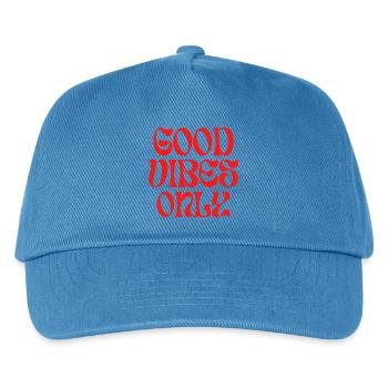 Inspiring inscription "Good emotions only" - Kids’ Baseball Cap - peacock-blue - Front