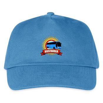 Busfahrer Fun Motiv mit Sonnenstrahlen - Kinder Basecap - Pfauenblau - Vorne