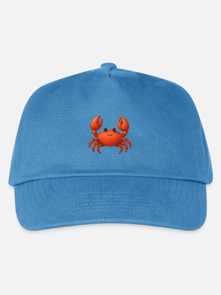 Rote Krabbe Cartoon - Kinder Basecap - Pfauenblau