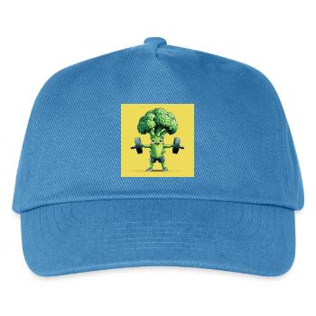 Gesunder Brokkoli Kraftprotz - Kinder Basecap - Pfauenblau - Vorne