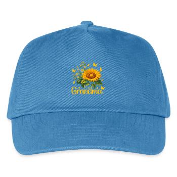 Sunflower Grandma Tribute Design - Kids’ Baseball Cap - peacock-blue - Front