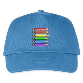 PRIDE RAINBOW FLAG - Kids’ Baseball Cap - peacock-blue - Front