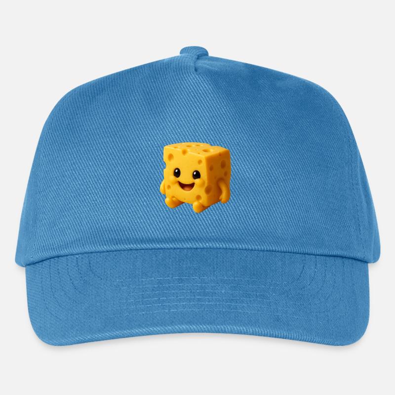 Käse-Charakter mit Freundlichem Gesicht - Kinder Basecap - Pfauenblau