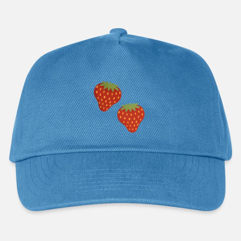 Lebendiges Erdbeermuster für Freizeitkleidung - Kinder Basecap - Pfauenblau